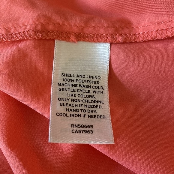 New CHELSEA28 Faux Wrap Dress In Coral Peach Size XXS - Picture 7 of 8